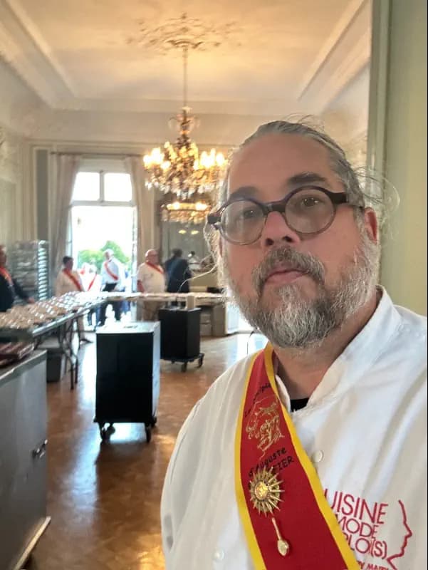 Chef Michel Basaldella wearing the Disciples of Escoffier uniform.