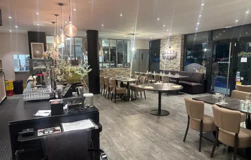 The Ristorante's dining room with open kitchen